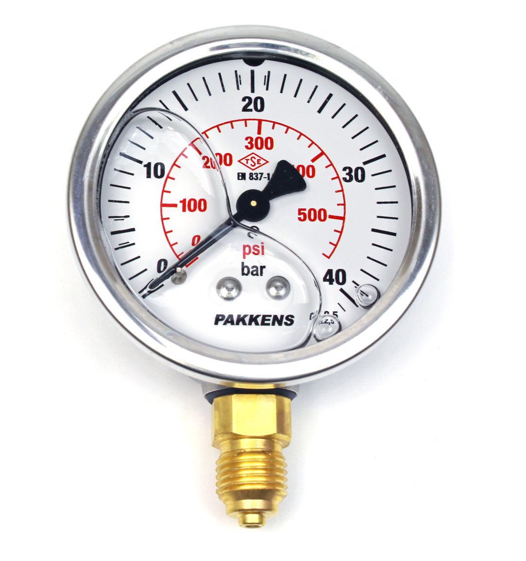 Pakkens 0-40 Bar 63 mm Alttan Bağlantılı Gliserinli Manometre G 1/4 inç