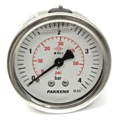 Pakkens 0-4 Bar 63 mm Arkadan Bağlantılı Gliserinli Manometre G 1/4 inç