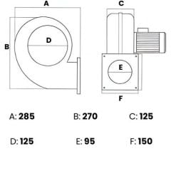 Modern Teknik MT2T Radyal Fan, Kalorifer Kazan Fanı 380V 2000 m3/h