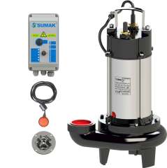 Sumak SBRT 18/2P Parçalayıcı Bıçaklı Foseptik Dalgıç Pompa Trifaze (380V) 1.8 Hp