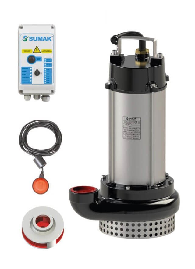 Sumak SDT 20/2 Y Paslanmaz Gövde Kirli Su Dalgıç Pompa 380 Volt 2.2 Hp 23 Mss