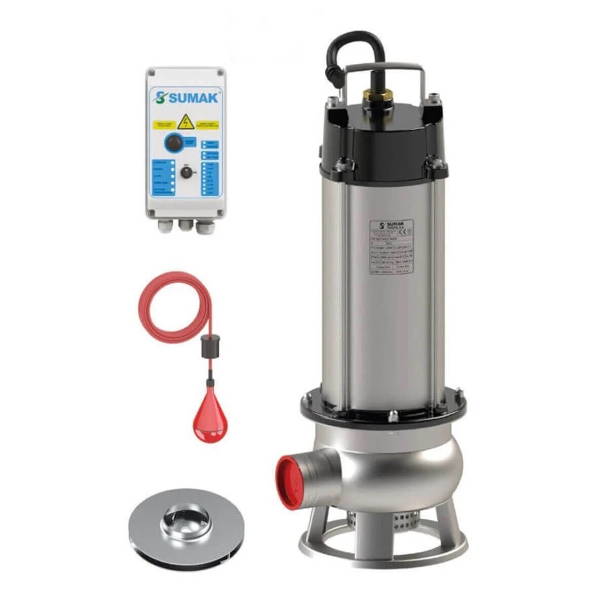 Sumak SDT 20/2 İNOX Komple Paslanmaz Kirli Su Dalgıç Pompa 380 Volt 2.2 Hp 16.5 Mss