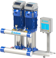 Sumak SHT8-B-300/8-FK Düşey Milli Kademeli Çift Pompalı Frekans Kontrollü Hidrofor 17 KAT 36 DAİRE