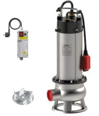 Sumak SDFV 20/2 İNOX Komple Paslanmaz Vortex Çarklı Foseptik Dalgıç Pompa 220 Volt 2.2 Hp 13 Mss