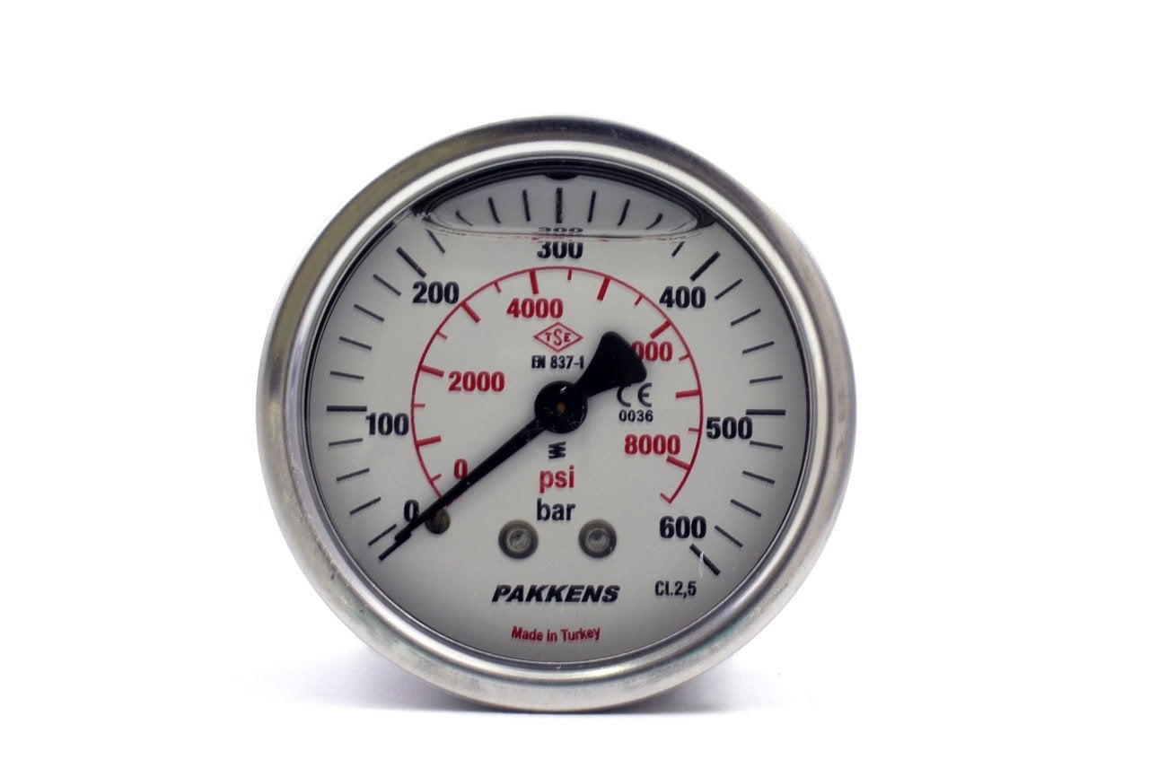 Pakkens 0-600 Bar 63 mm Arkadan Bağlantılı Panotipi Gliserinli Manometre G 1/4 inç