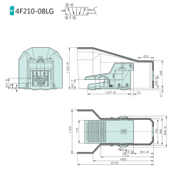 Jelpc 4F210 Pnömatik Yön Kontrol Valfi 5/2 Pedal