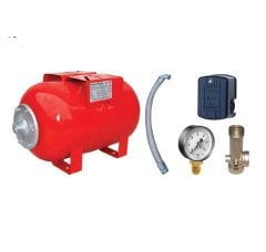 100 Litre Yatay Ayaklı Hidrofor Kiti, Hidrofor Bağlantı Takımı