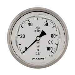 Pakkens 0-1.6 Bar 100 mm Arkadan Bağlantılı Gliserinli Manometre G 1/2 inç