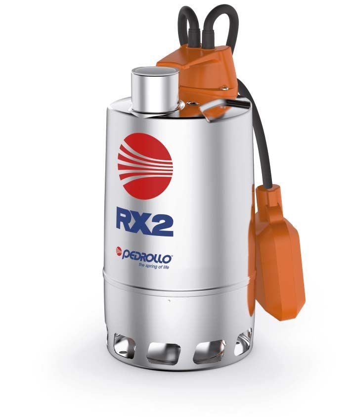 Pedrollo RXm 3/20 Flatörlü Full Paslanmaz Drenaj Dalgıç Pompalar Monofaze (220V) 9 mss 10.8 m³/h