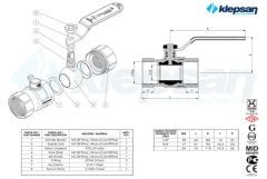 Doğalgaz Vanası MOP 5 TS EN 331 (TAM GEÇİŞLİ KİLİTLİ)3/4''