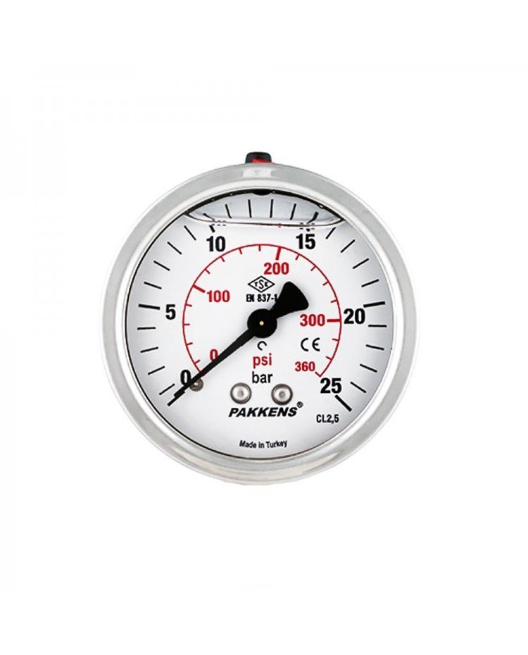 100 mm Arkadan Bağlantılı Panotipi Gliserinli Manometre G 1/2 inç