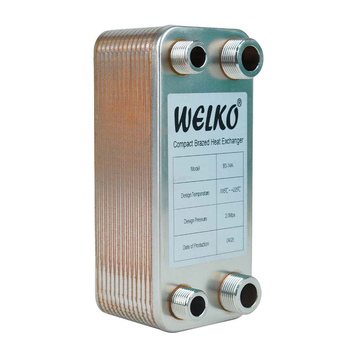 Welko EL30C-24 Kaynak Plakalı Isı Eşanjör Bağlantı 3/4 - 1/2 Kapasite 450 Lt/Saat
