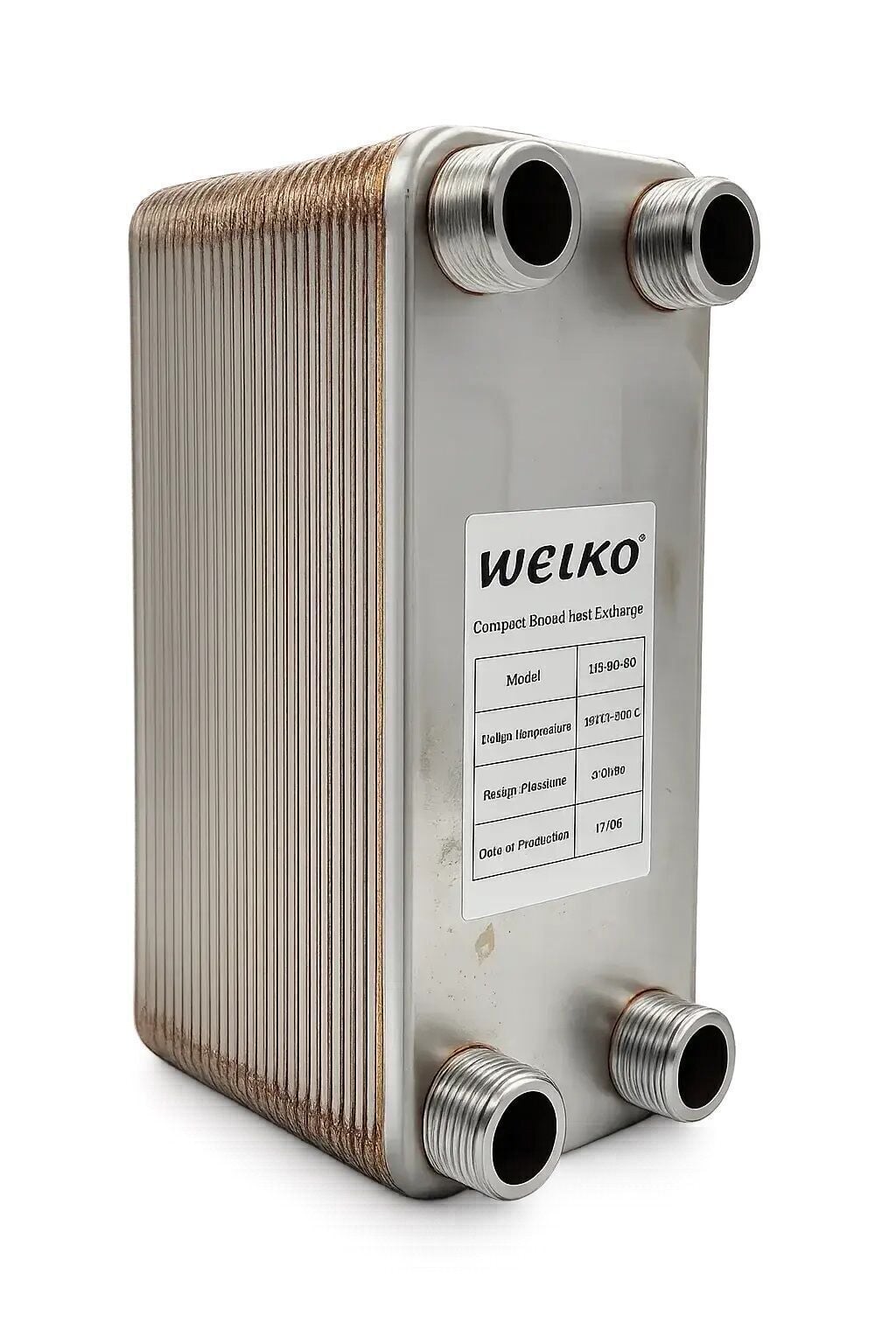 Welko EL50C-50 Kaynak Plakalı Isı Eşanjör Bağlantı 1 - 1 Kapasite 2750 Lt/Saat