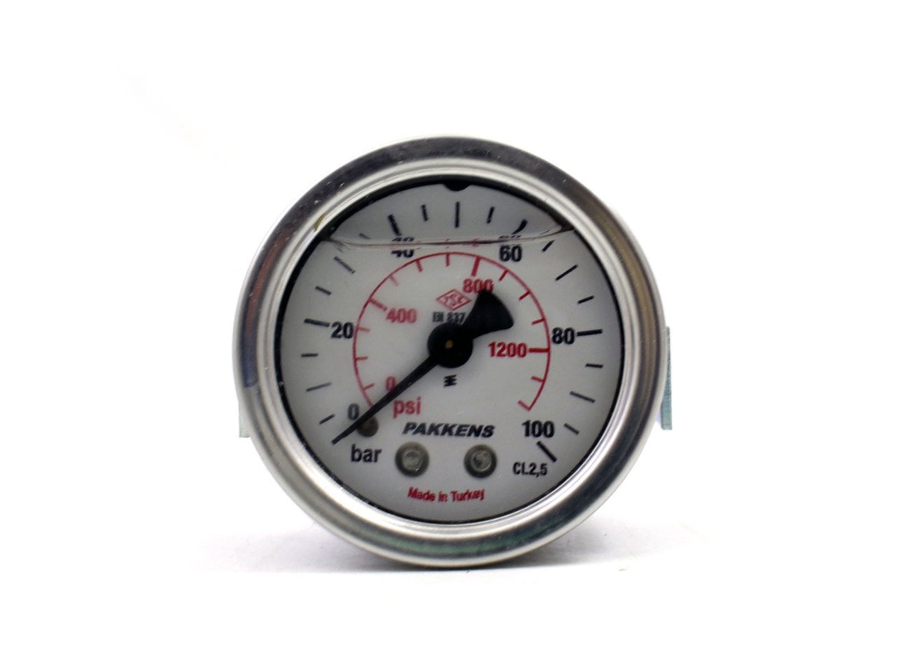 Pakkens 0-100 Bar 100 mm Arkadan Bağlantılı Panotipi Gliserinli Manometre G 1/2 inç