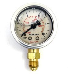 Pakkens 0-10 Bar 160 mm Alttan Bağlantılı Gliserinli Manometre G 1/2 inç
