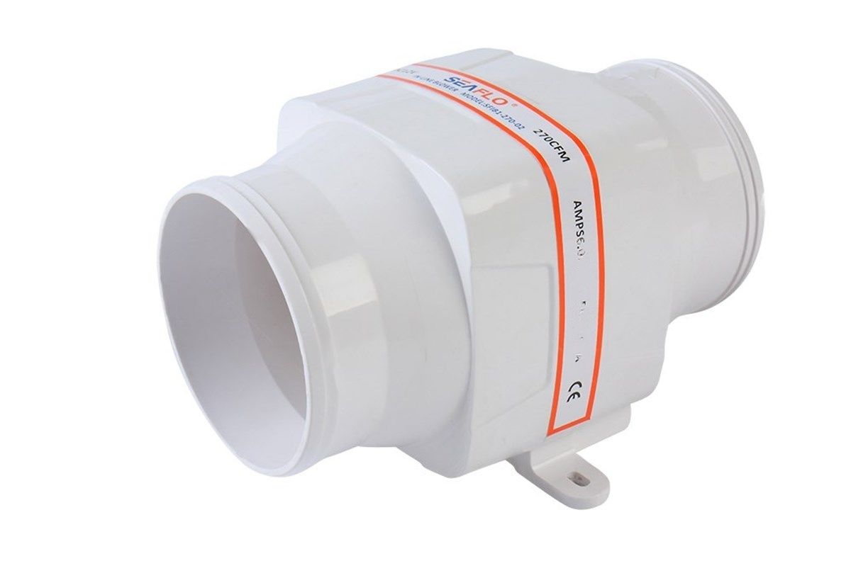 SR10512 12 Volt 100 mm Blower, Tekne ve Yat Kanal Tipi Fan Aspiratör SFIB1-270-02