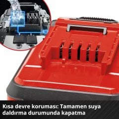 Einhell 18 V 4.0 Ah SEALED Power X-Change PLUS (Su ve toz geçirmez, IP57 koruma sınıfı, tüm Power X-Change cihazları ile uyumlu, şarj cihazı dahil değildir)