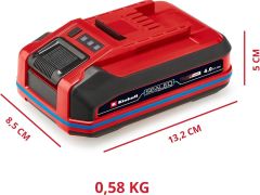 Einhell 18 V 4.0 Ah SEALED Power X-Change PLUS (Su ve toz geçirmez, IP57 koruma sınıfı, tüm Power X-Change cihazları ile uyumlu, şarj cihazı dahil değildir)