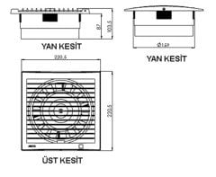 Aircol 150lik Banyo, Wc, Tuvalet Fanı / Aspiratörü 300 m³/h - Aircol 150