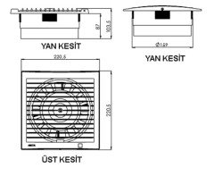 Aircol 150lik Banyo, Wc, Tuvalet Fanı / Aspiratörü 300 m³/h - Aircol 150