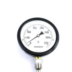 Pakkens Termometre 0-350 °C Çap 100 mm Daldırma Boyu 10 cm Alttan Bağlantılı G 1/2 inç