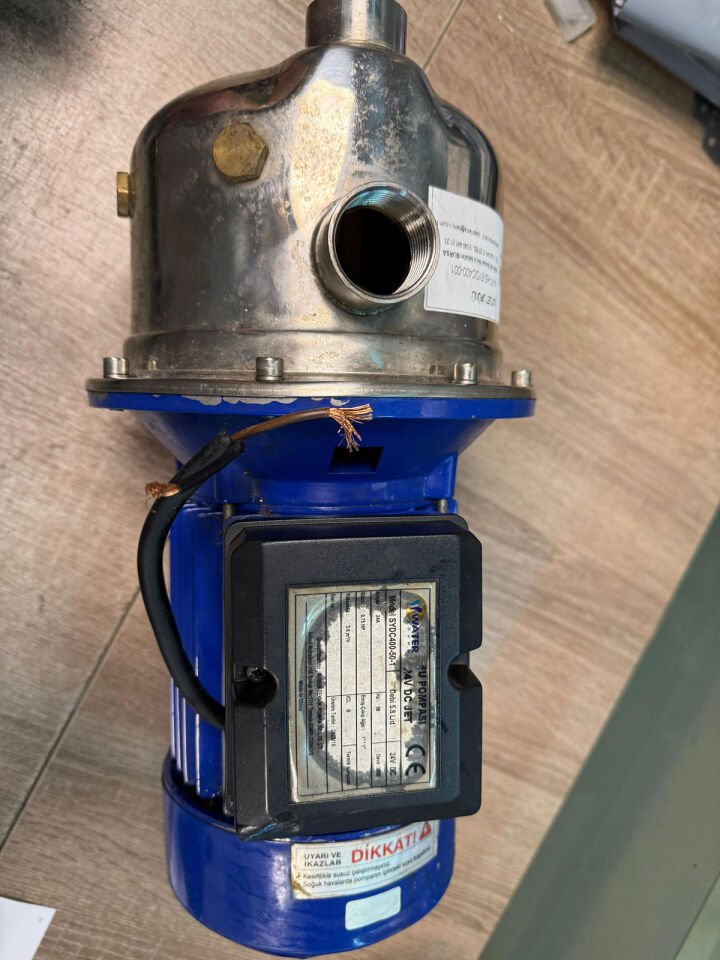 24 Volt DC Jet Solar Pompa, Paslanmaz Gövdeli 36 mss 3 m³/h(Outlet)