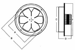 Modern Teknik 25 Cm Baca ve Çatı Aspiratörü 780 m³/h 1400 RPM