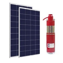 24 Volt Dc Solar Güneş Enerjili Dalgıç Pompa 400W 20 Mt Kablolu 2 Panel Set