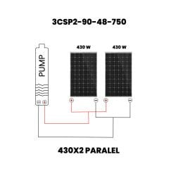 3 inch 48V Fırçasız Dc Dalgıç Pompa Panel Set 750 Watt 90 mss