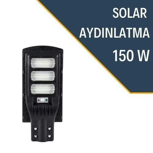 LEXRON Güneş Enerjili Lamba, Solar Sokak Lambası, 150W Solar Aydınlatma