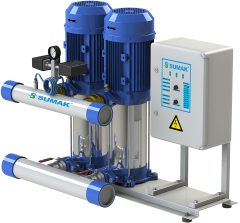Sumak SHT6 B 100/6 Düşey Milli Kademeli Çift Pompalı Hidrofor 6 KAT 30 DAİRE