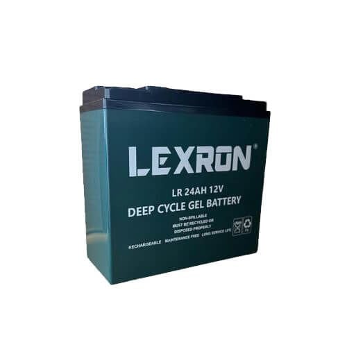 LEXRON 12V 24 AH Jel Akü, Güneş Enerji Aküsü, Solar Jel Akü