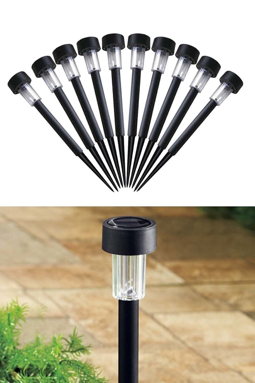 Solar Bahçe Lambası Aydınlatma Saplama 10 Adet Güneş Enerji