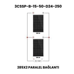 24 Volt Dc Solar Güneş Enerjili Dalgıç Pompa 250W 15 Mt Kablolu 2 Panel Set