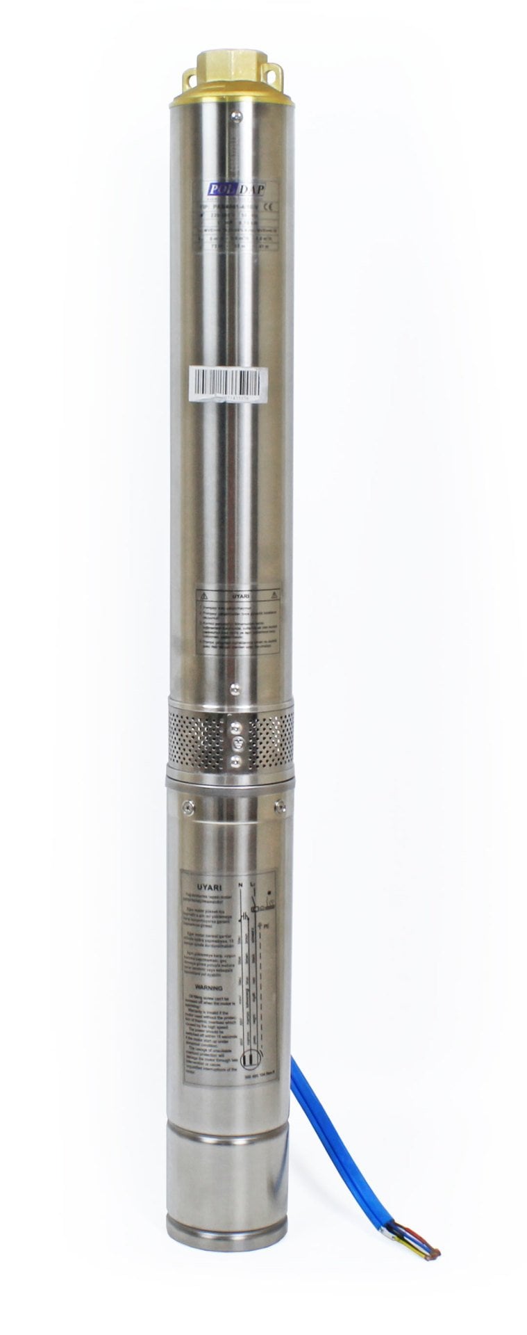 Poldap PAN 402/22 - 1.5 Hp 380 Volt Motorlu Derin Kuyu Dalgıç Pompa 160 mss 3.3 m³/h