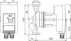 Wilo Yonos MAXO 25-0,5-10 Frekans Konvertörlü Sirkülasyon Pompası 10,8 mss 9.6 m³/h