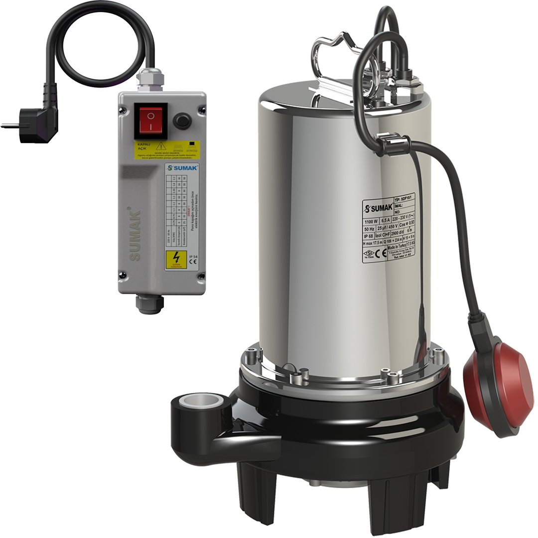 Sumak SDF 15/1 Temiz Su Dalgıç Pompa Monofaze 1.5Hp Fiyatı