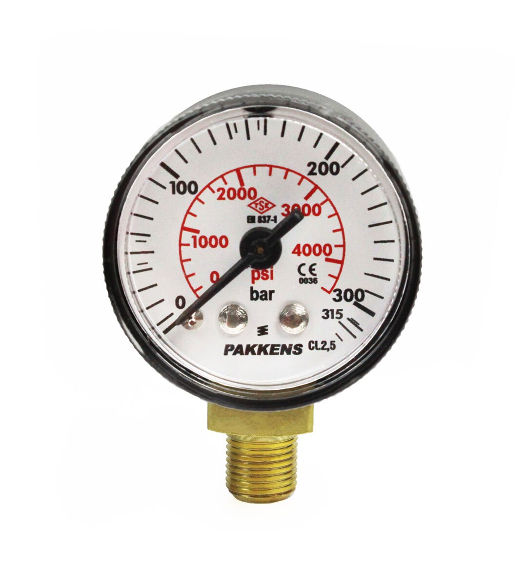 Pakkens 0-315 Bar 40 mm Alttan Bağlantılı Kuru Manometre G 1/8 inç