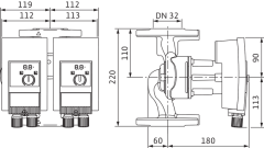 Wilo Yonos MAXO-D 32/0,5-7 Frekans Konvertörlü Sirkülasyon Pompası 7,6 mss 7,9 m³/h