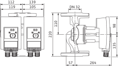 Wilo Yonos MAXO-D 32/0,5-11 Frekans Konvertörlü Sirkülasyon Pompası 9,2 mss 13,3 m³/h