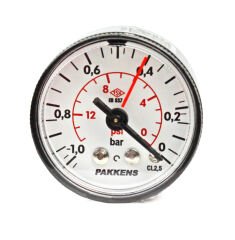 Pakkens -1/0 Bar 40 mm Arkadan Bağlantılı Kuru Vakummetre G 1/8 inç