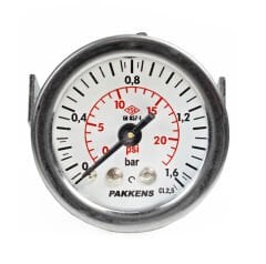 Pakkens 0-1.6 Bar 40 mm Arkadan Bağlantılı Panotipi Kuru Manometre G 1/8 inç