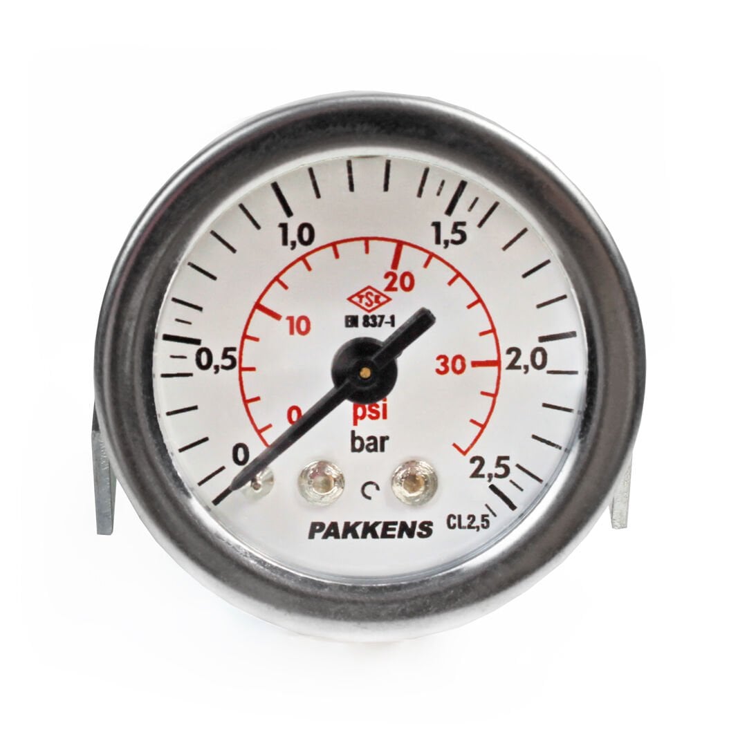 Pakkens 0-2.5 Bar 40 mm Arkadan Bağlantılı Panotipi Kuru Manometre G 1/8 inç