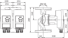 Wilo Yonos MAXO-D 50/0,5-12 Frekans Konvertörlü Sirkülasyon Pompası 12,1 mss 26 m³/h