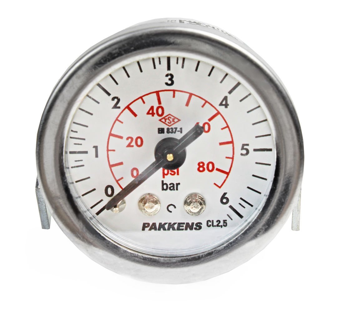 Pakkens 0-6 Bar 40 mm Arkadan Bağlantılı Panotipi Kuru Manometre G 1/8 inç