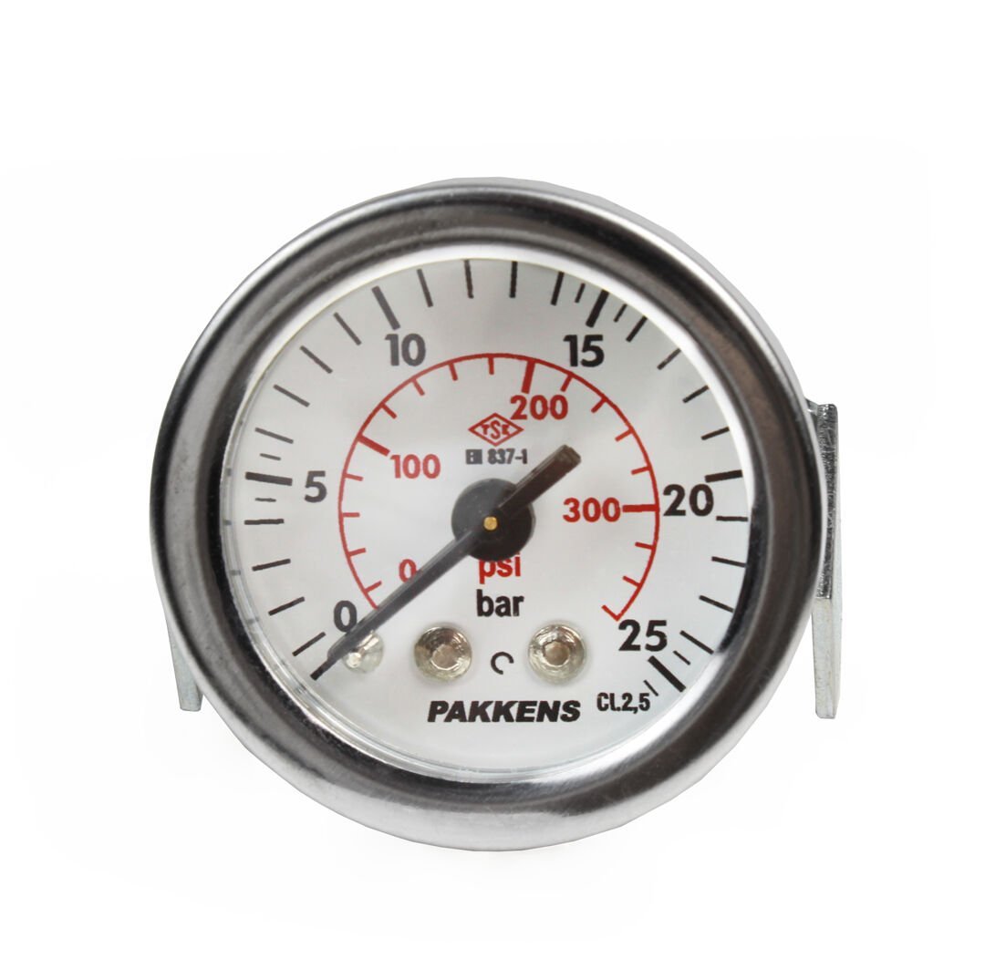Pakkens 0-25 Bar 40 mm Arkadan Bağlantılı Panotipi Kuru Manometre G 1/8 inç