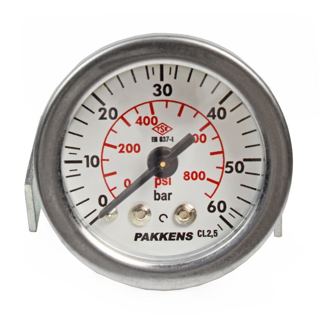 Pakkens 0-60 Bar 40 mm Arkadan Bağlantılı Panotipi Kuru Manometre G 1/8 inç