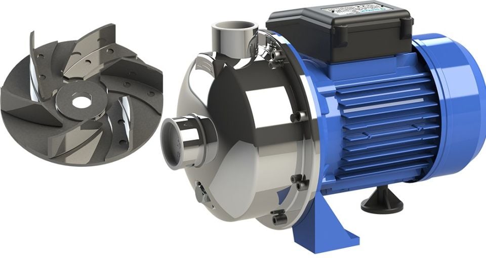 Sumak SMINOX/A-150/2T Paslanmaz Santrifüj Pompa Açık Fan (380V) 1.5HP
