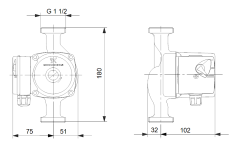 Grundfos UPS 25-40 N 180 Sirkülasyon Pompası 4 mss 3 m³/h