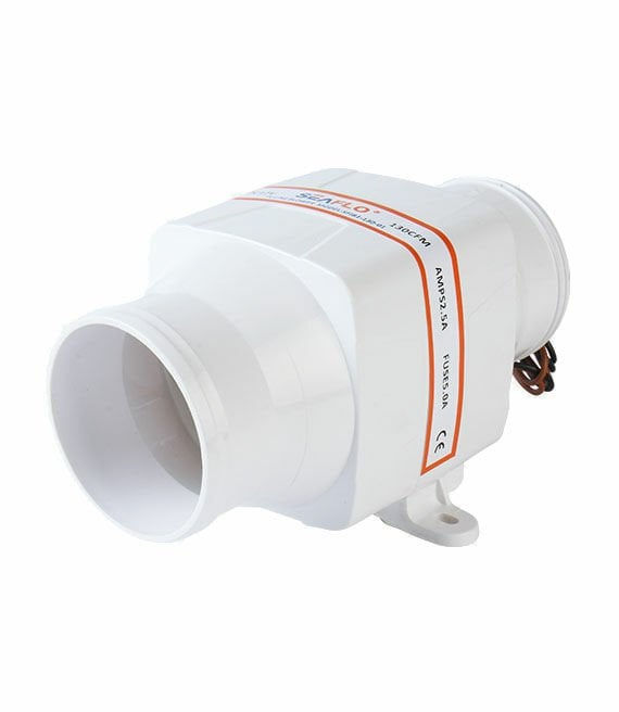 SR10510 12 Volt 75 mm Blower, Tekne ve Yat Kanal Tipi Fan Aspiratör SFIB1-130-01